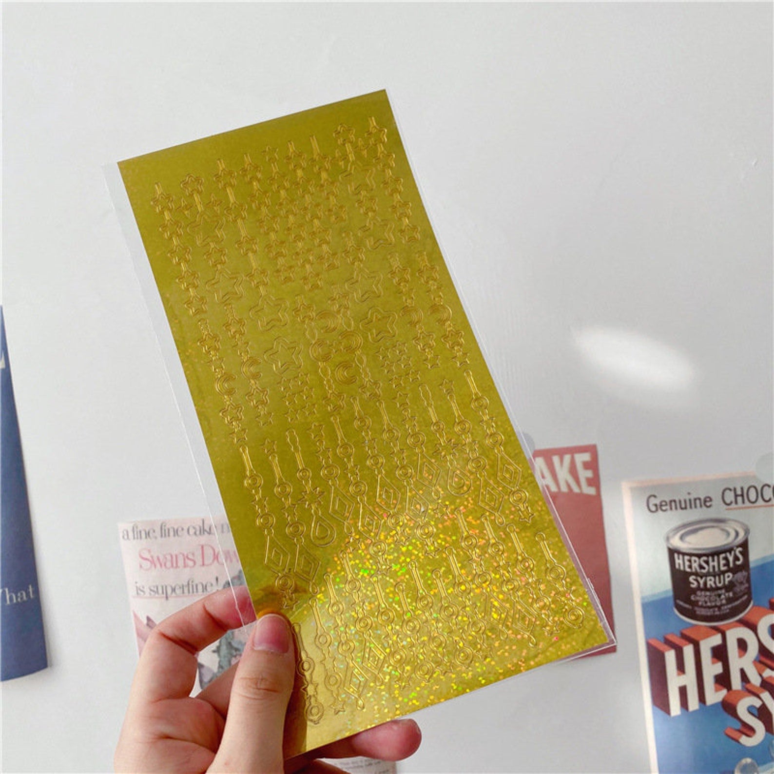 polco gold and silver chain sticker butterfly sticker sheet